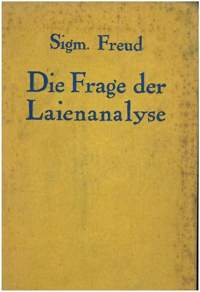 Copertina della prima edizione di 'Die Frage der Layenanalyse' (La questione dell'analisi laica)