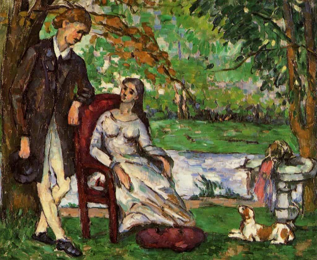 Paul Cezanne - Couple in a garden (1873)