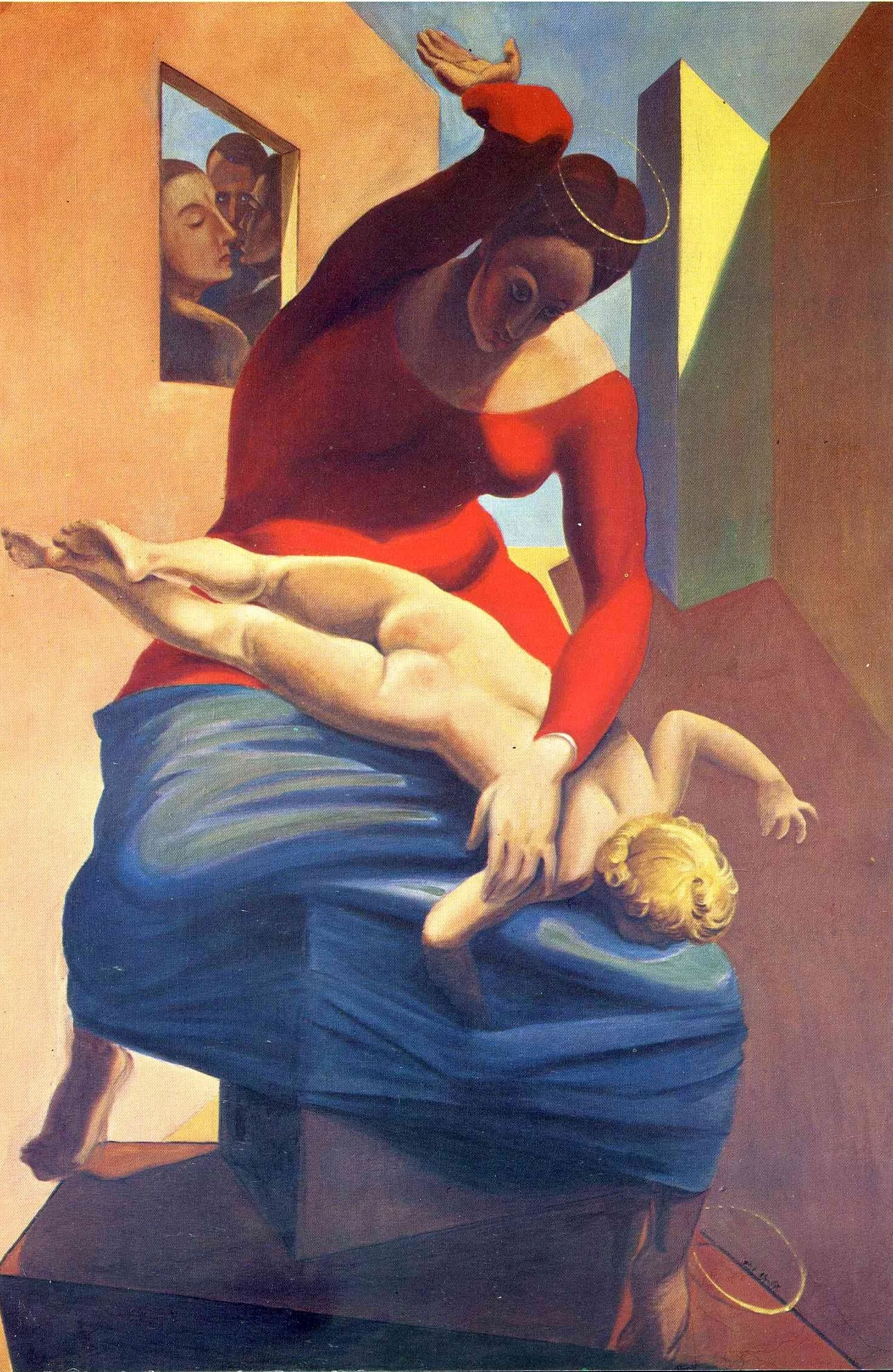 Max Ernst, The Virgin Spanking the Christ Child before Three Witnesses: André Breton, Paul Éluard, and the Painter (1926)